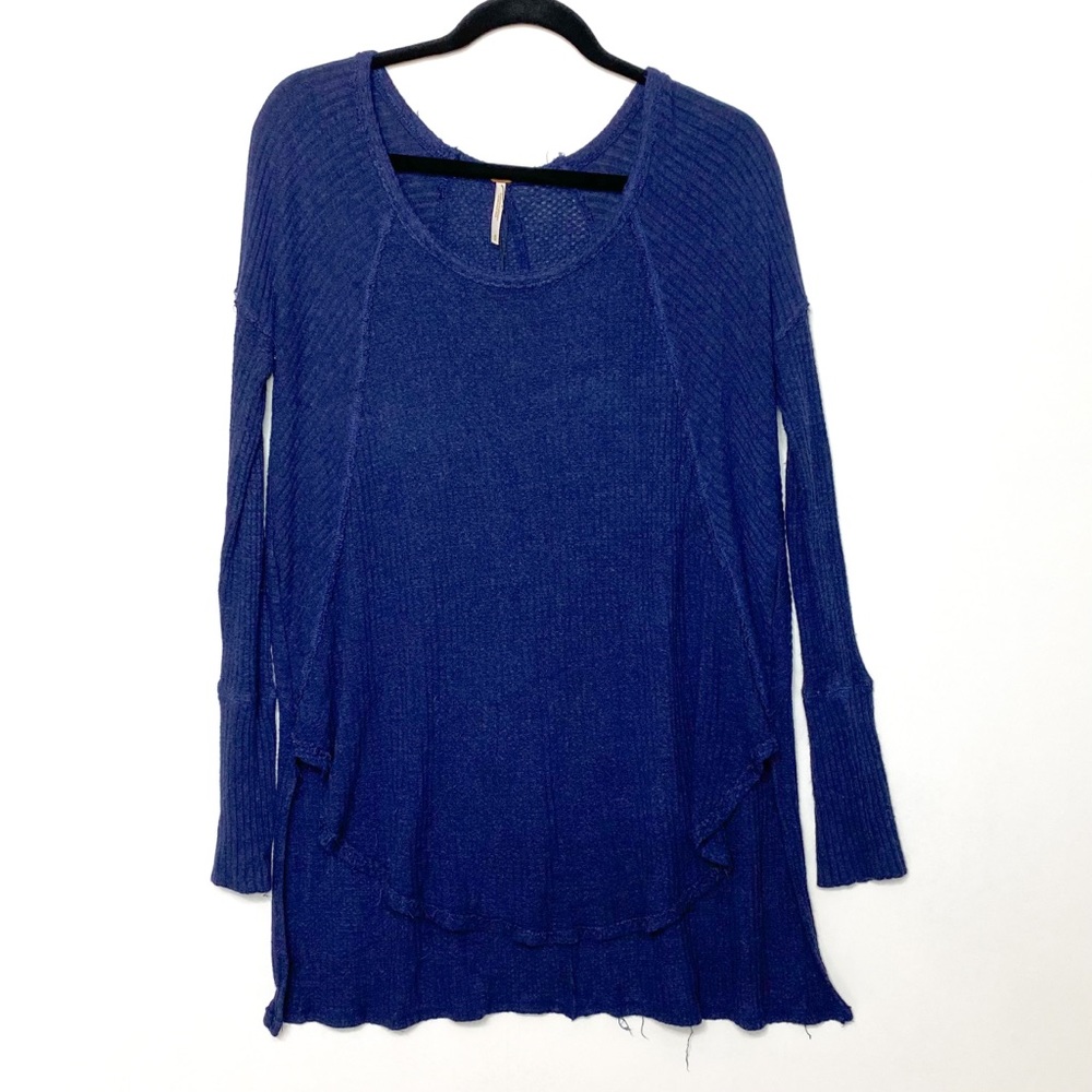Free People Blue Thermal Long Sleeve shirt